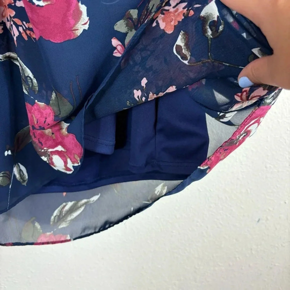 Lulus Pretty Pretender Navy Floral Print Dress sz M - Picture 7 of 15